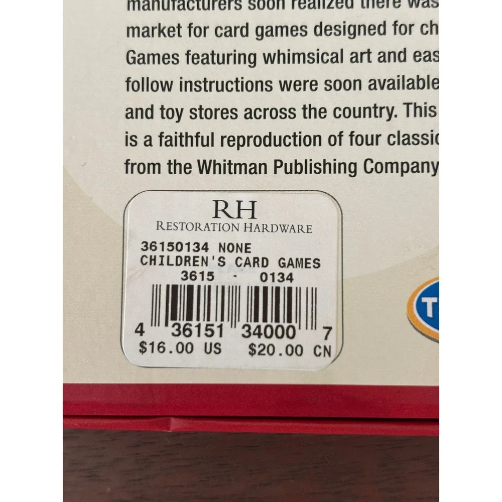 Restoration Hardware Card Games Kids Vintage Style 4 Deck Set